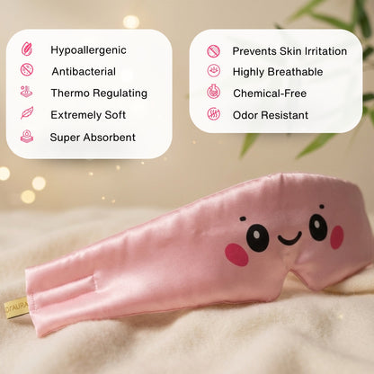 Luxury Bamboo Silk Sleep Mask - Cute Pink | DI'AURA