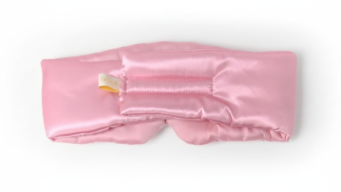 Pink Bamboo eye mask on a white background