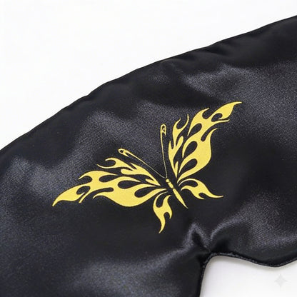 Luxury Bamboo Silk Sleep Mask – Black & Gold | DI'AURA