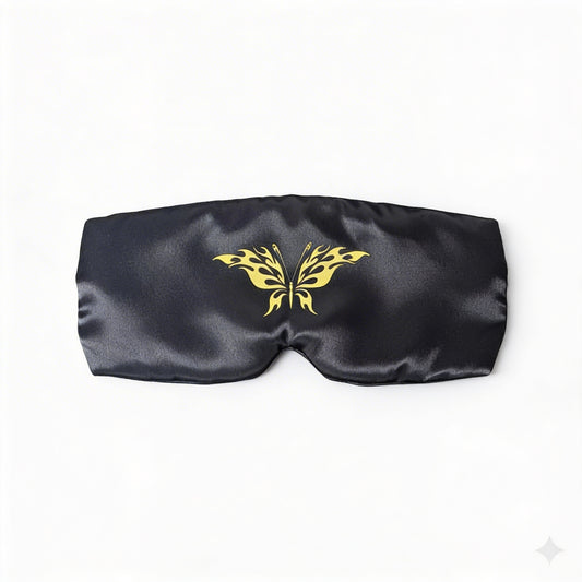 Luxury Bamboo Silk Sleep Mask – Black & Gold | DI'AURA